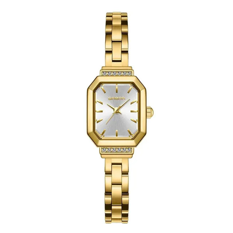 SANDA Brand 1127 Light Luxury Fashion Elegant Watch for Women Unique Octagonal Dial Steel Strap Design Ladies Quartz Watch